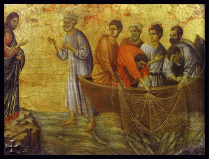 Duccio di Buoninsegna: Jesus und die Apostel am See Tiberias